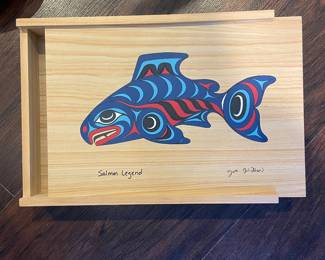 Salmon Legend Wood Box Artist Joe Wilson