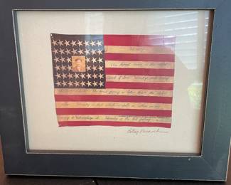 Betsy Nimock Framed American Flag Signed