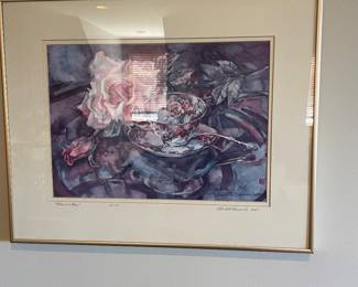 Charlotte Barnard, NWS Watercolor Print Art, Signed & Numbered "Rose is A Rose" 37/100