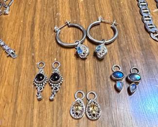 Sterling earrings with several sterling enhancers! So versatile !!!!