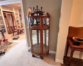 Two really nice lit curio cabinets!