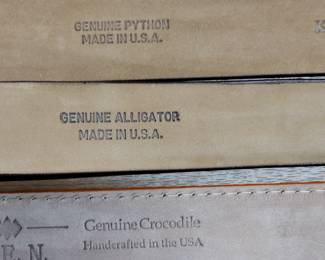 Genuine leather, Crocodile, ostrich, alligator, python, belts and boots