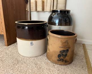 3 of 6 crocks