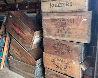 vintage wooden shoe/rubber crates