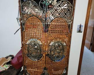Wicker/metal armoire