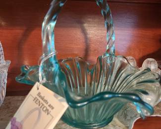 Fenton glass basket