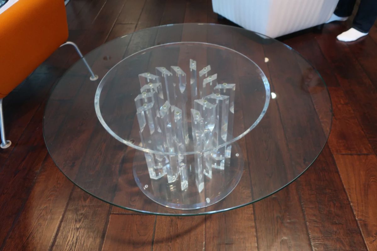  3          Glass  top  table  It  is  38".     Price  is  450.00
