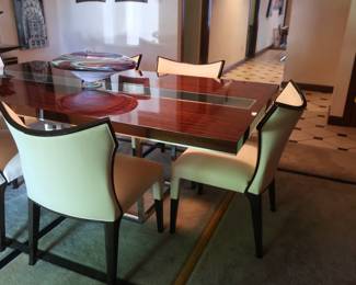 9            Fabulous  dining  room set-  There  are  six  chairs. it  is  83 x 43     Price  is  2400.