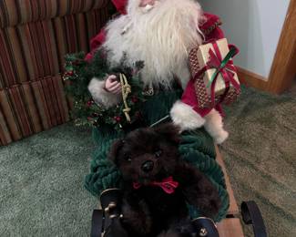Vintage Santa on Sled