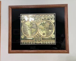 Vintage Gold World Map