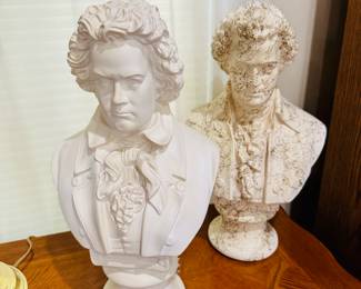 Bethoven and Bach Busts