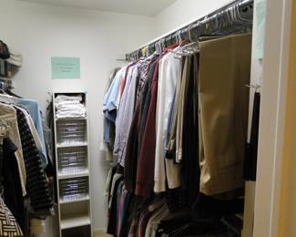 Cleaned and pressed, and very high end all the clothing is