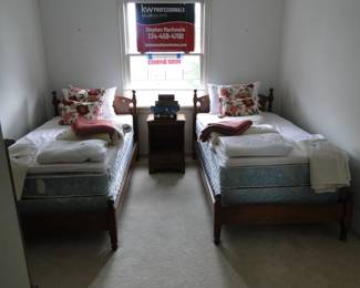 Pair of twin beds, and some shameless advertising