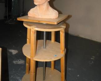 Bust and pottery stand