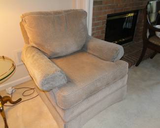 Comfortable, neutral color club chair