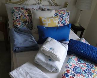 Decorative pillows, and full size bed sets