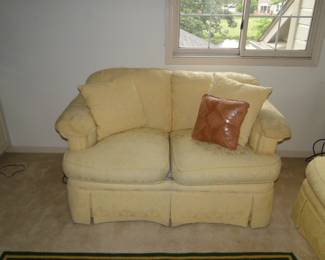 With soft yellow matching loveseat
