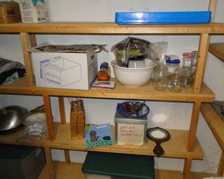 Some holiday decorations, and canning supplies