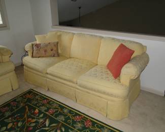 Very comfortable, soft yellow sofa