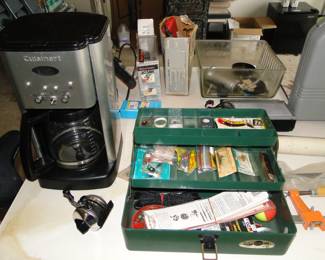 Coffee pot and fishing gear. If you getting up early to go fishing, you may need some caffeine