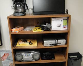Nice amount of electronics and sturdy bookcase