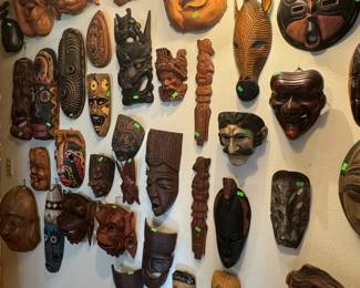 Masks from around the globe - Japan, Africa, Bali, Guatemala, and more