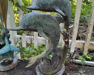 Bronze Dolphin Duo