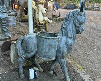 Large Bronze Burro Donkey Planter