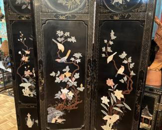 Inlaid 4 panel screen