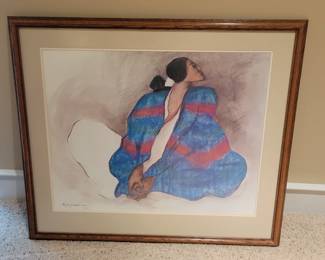 R C  Gorman Woman With Blue Blanket Signed Print 