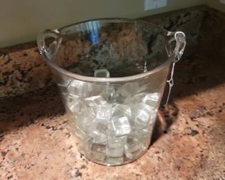 Heavy Glass Ice Cooler With Glass Ice Inside 
