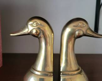 Solid Brass  Duck Book Ends 