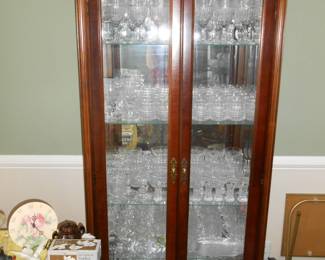 Curio Cabinet with Glassware