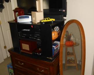 Entertainment Cabinet, TV, Oval Mirror