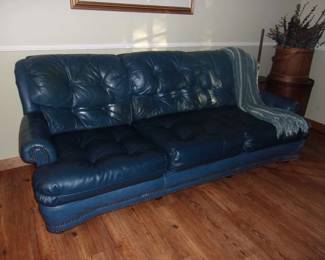 Blue Leather Sofa