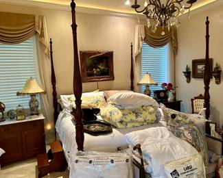 Bed frame, bedding, mattress, furniture, decorations, and more