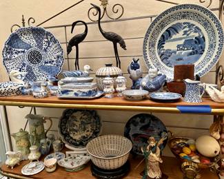 Vintage collectible Asian plates, bowls, and other items