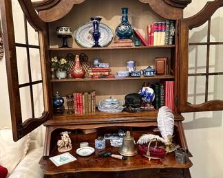 Antique real wood desk and cabinet 
