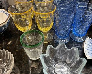 Vintage glassware and cups 
