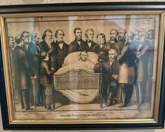 Death of Abraham Lincoln lithograph 