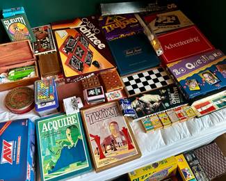 Vintage board games, toys, and other items 