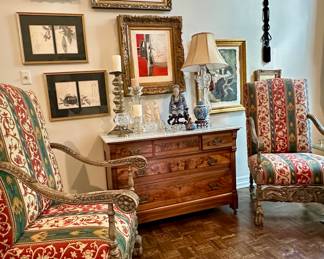 Vintage and antique custom built furniture, and original and signed lithograph art work by notable artists.