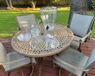 Patio Table and Four Swivel Chairs