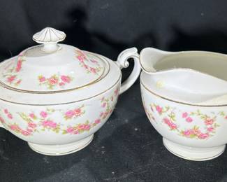 Bridal Rose China by Thun , Sugar Bowl & Creamer