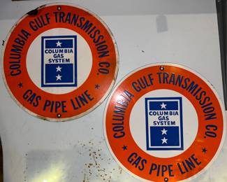 Vintage Columbia Gulf Transmission Co. Porcelain Sign,