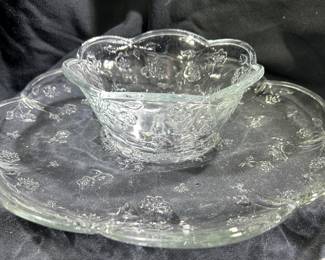 Anchor Hocking Savannah Clear Glass Chip & Dip Set