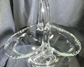 Vintage Clear Glass Basket