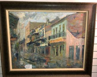 Charles Whitfield Richards oil on canvas French Quarter 