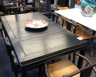 Chinese dining table and six chairs