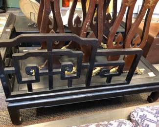 Chinese ebonized wood small divan